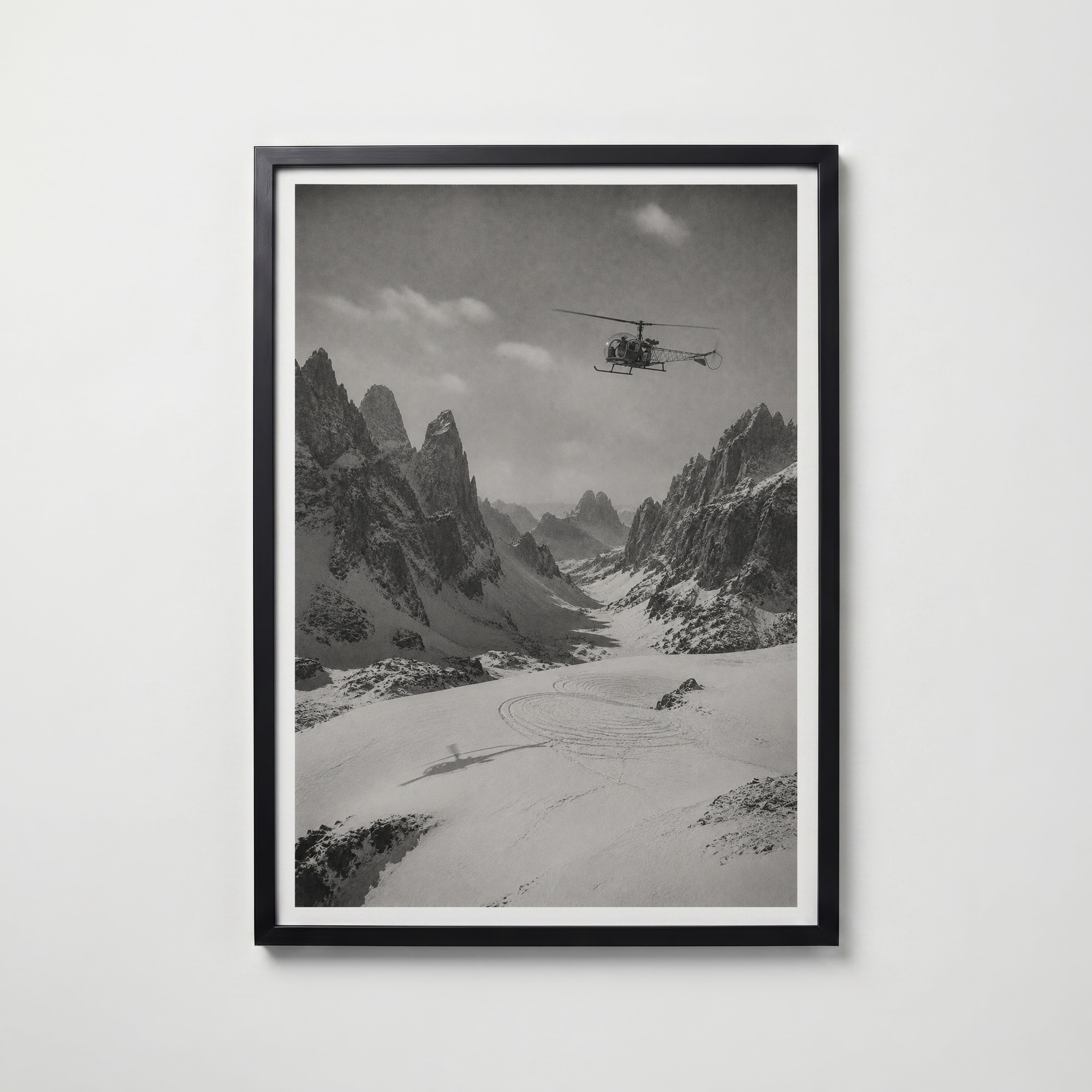 Helicopter Over the Dolomites Poster