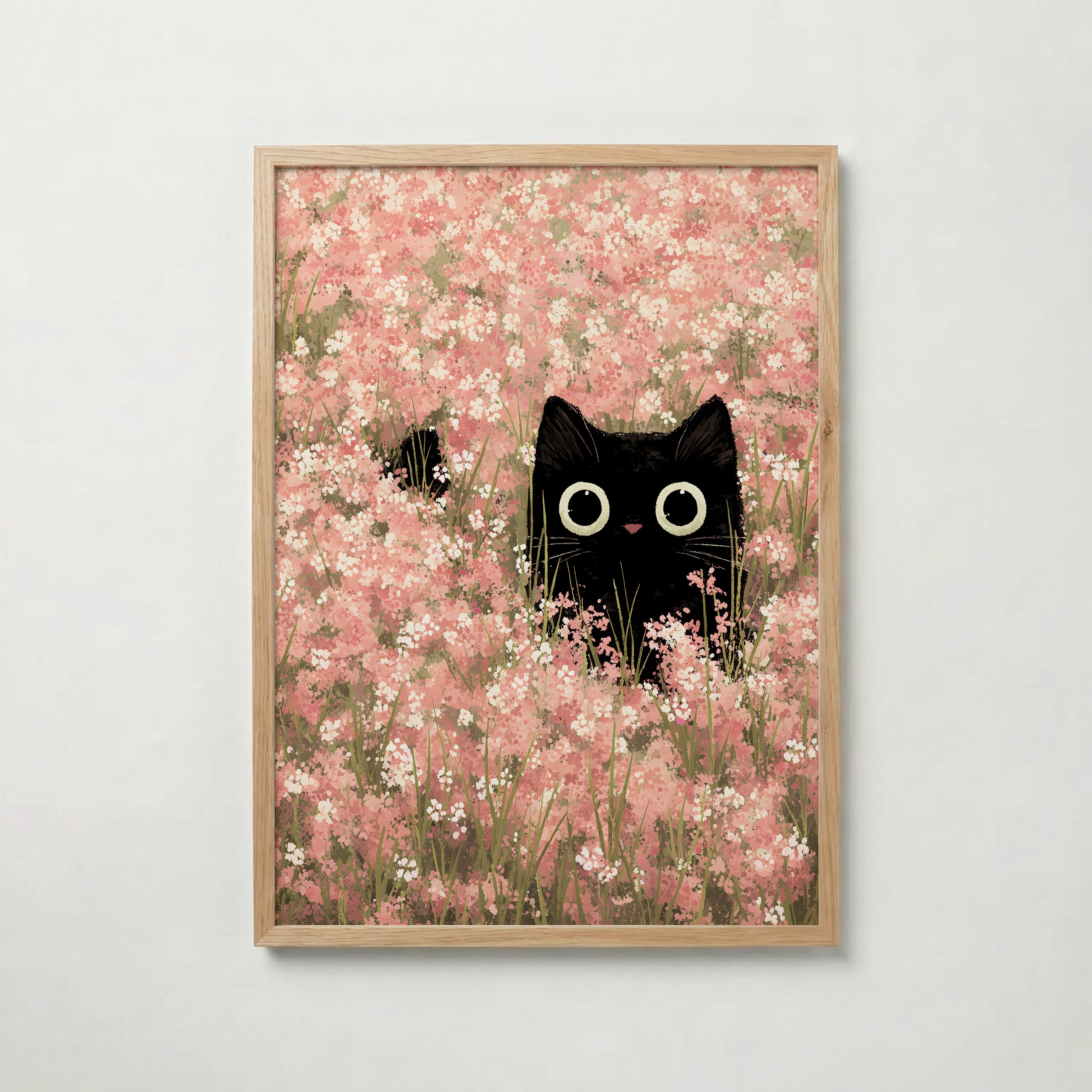 Hidden Blossom Cat Poster