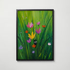 Hidden Garden Cat Poster poster – väggdekoration för hemmet – köp hos Bozetto