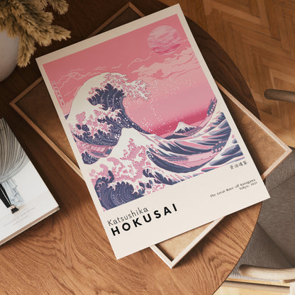 Hokusai Pink Wave Poster