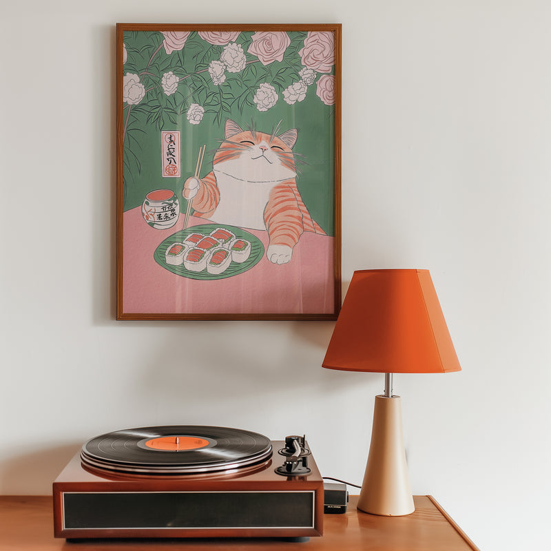 Sushi Cat Delight Poster