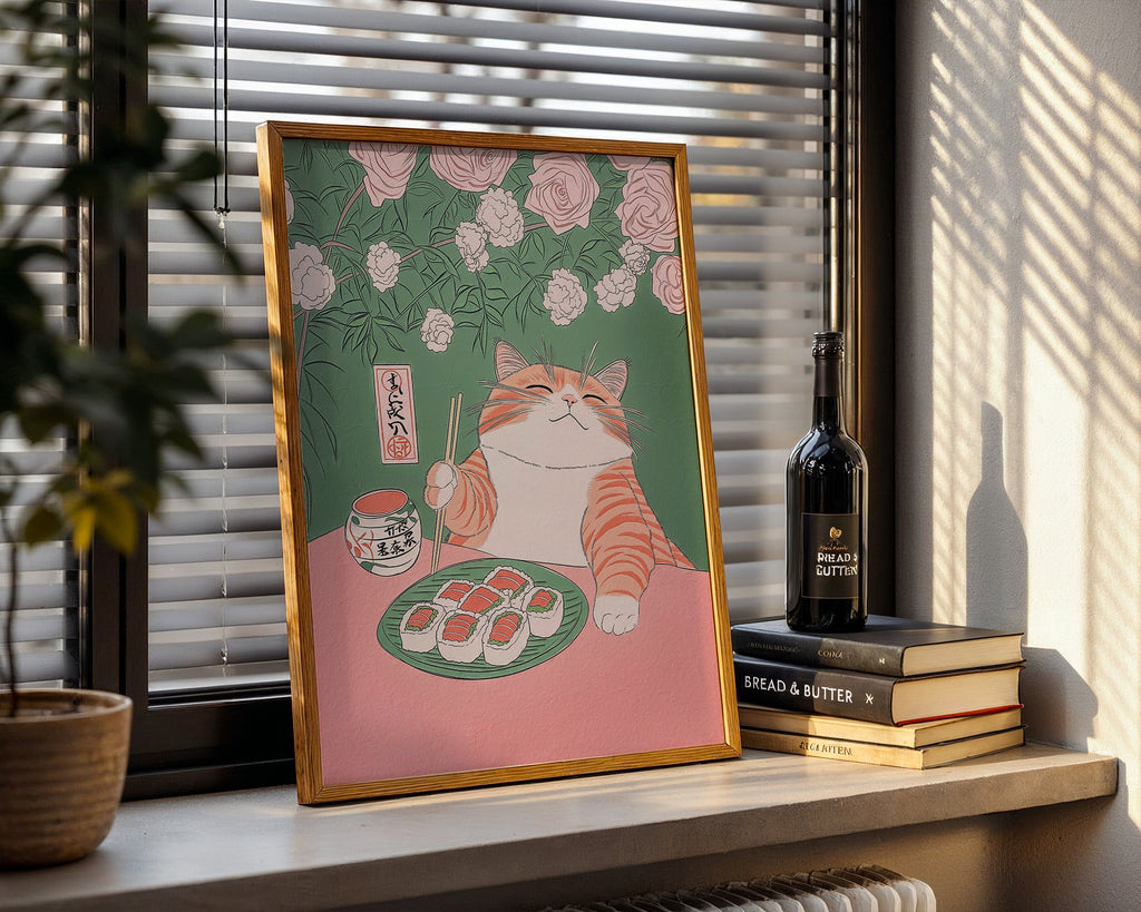 Sushi Cat Delight Poster