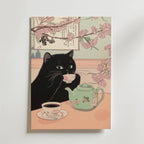 Sakura Tea Cat Poster