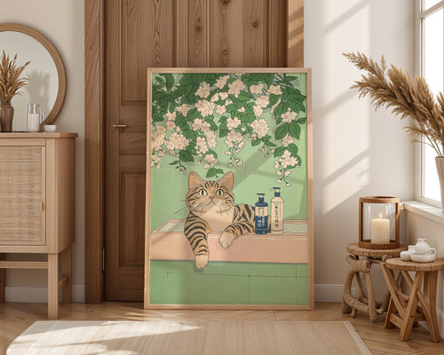 Bath Cat Poster