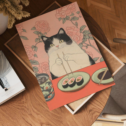 Pink Table Cat Poster