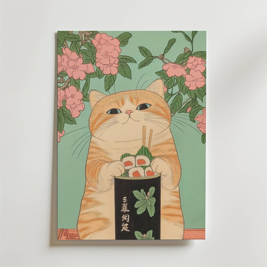 Sushi Roll Cat Poster