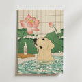 Lotus Bath Dog Poster