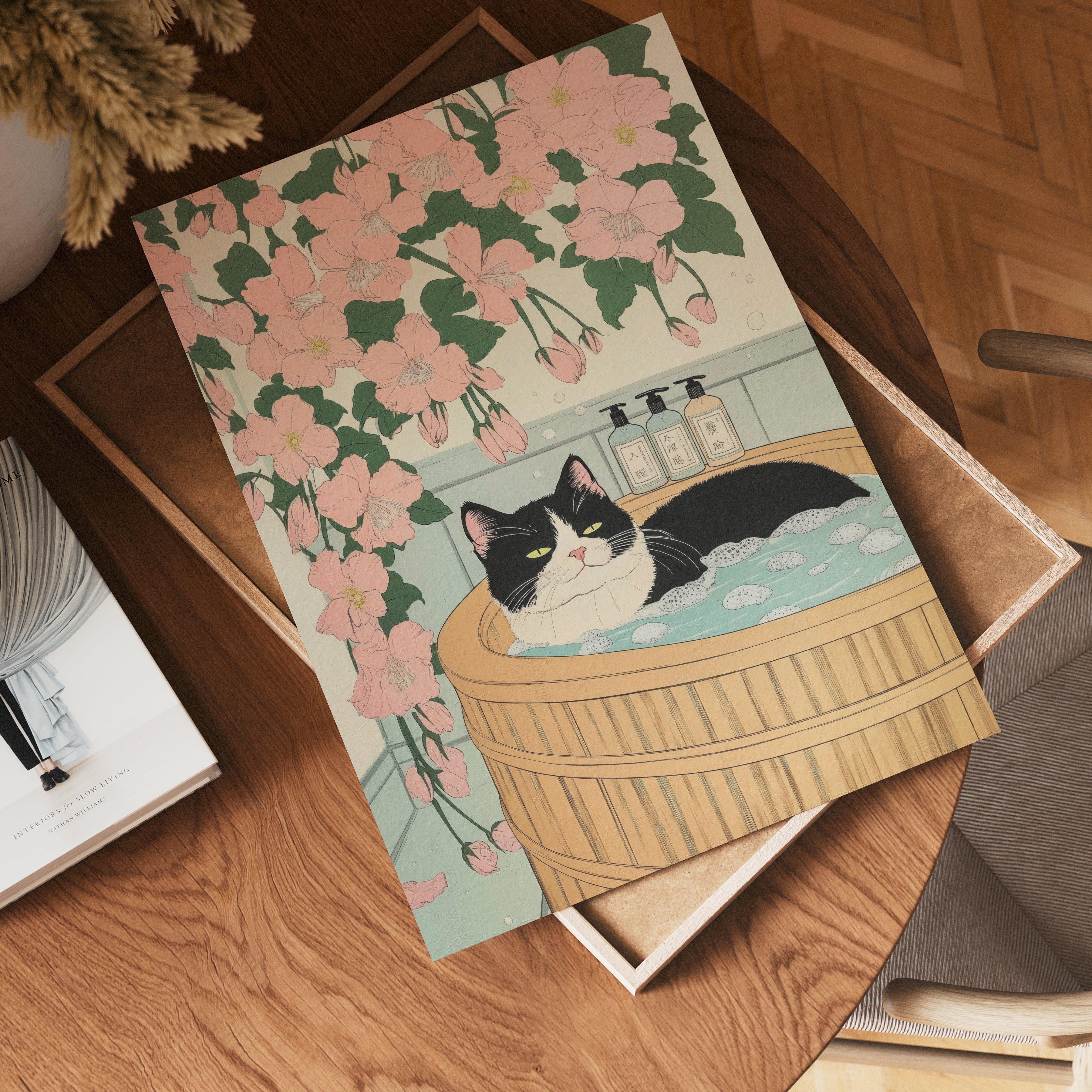 Zen Cat Bath Poster