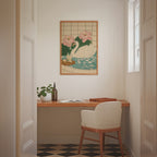 Swan In Lotus Bath Poster