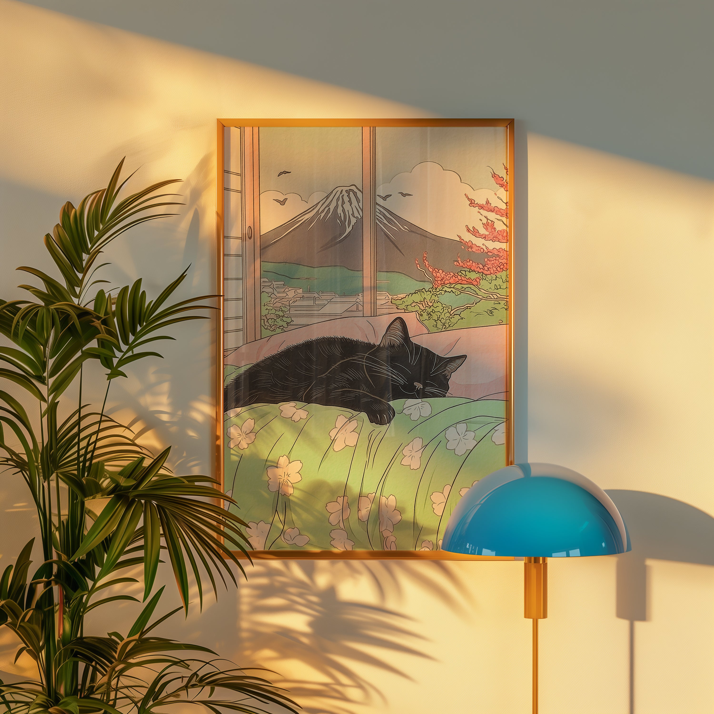 Black Cat Morning Poster