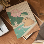 Capybara In Lotus Bath Poster