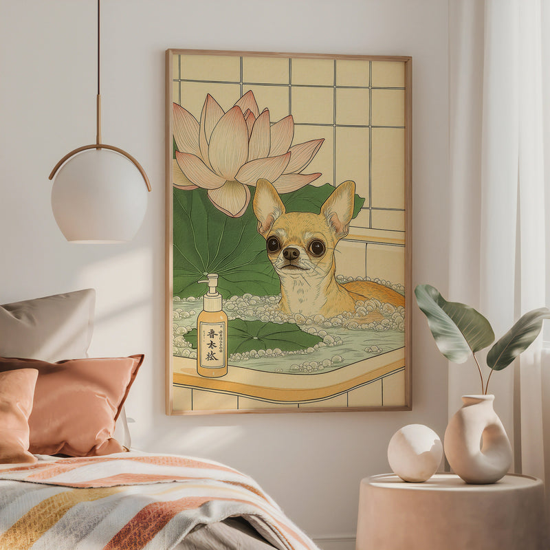 Chihuahua In Lotus Bath Poster