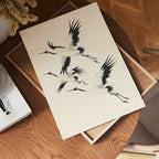 Cranes in Flight Poster