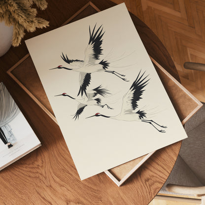 Cranes in Flight Poster