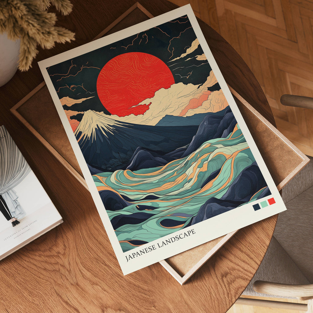 Japanese Landscape Abstract Poster
