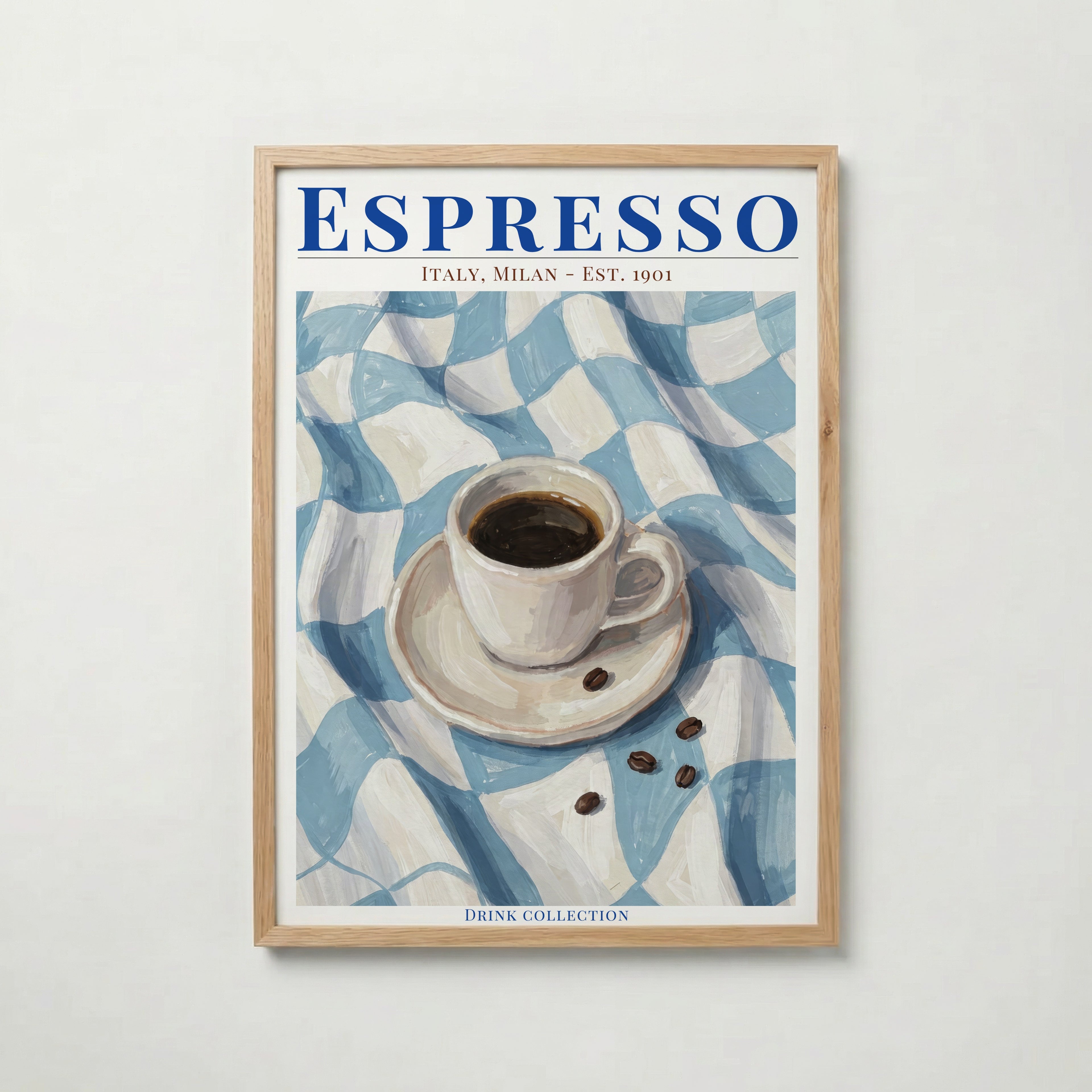 Espresso poster visad rakt fram – Bozetto affisch i hög tryckkvalitet i hög tryckkvalitet