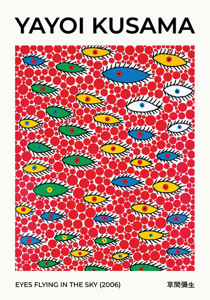 Yayoi Kusama Eyes Flying In The Sky Poster