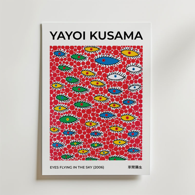 Yayoi Kusama Eyes Flying In The Sky Poster