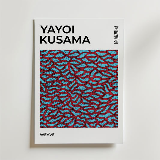 Yayoi Kusama Red Weave Poster