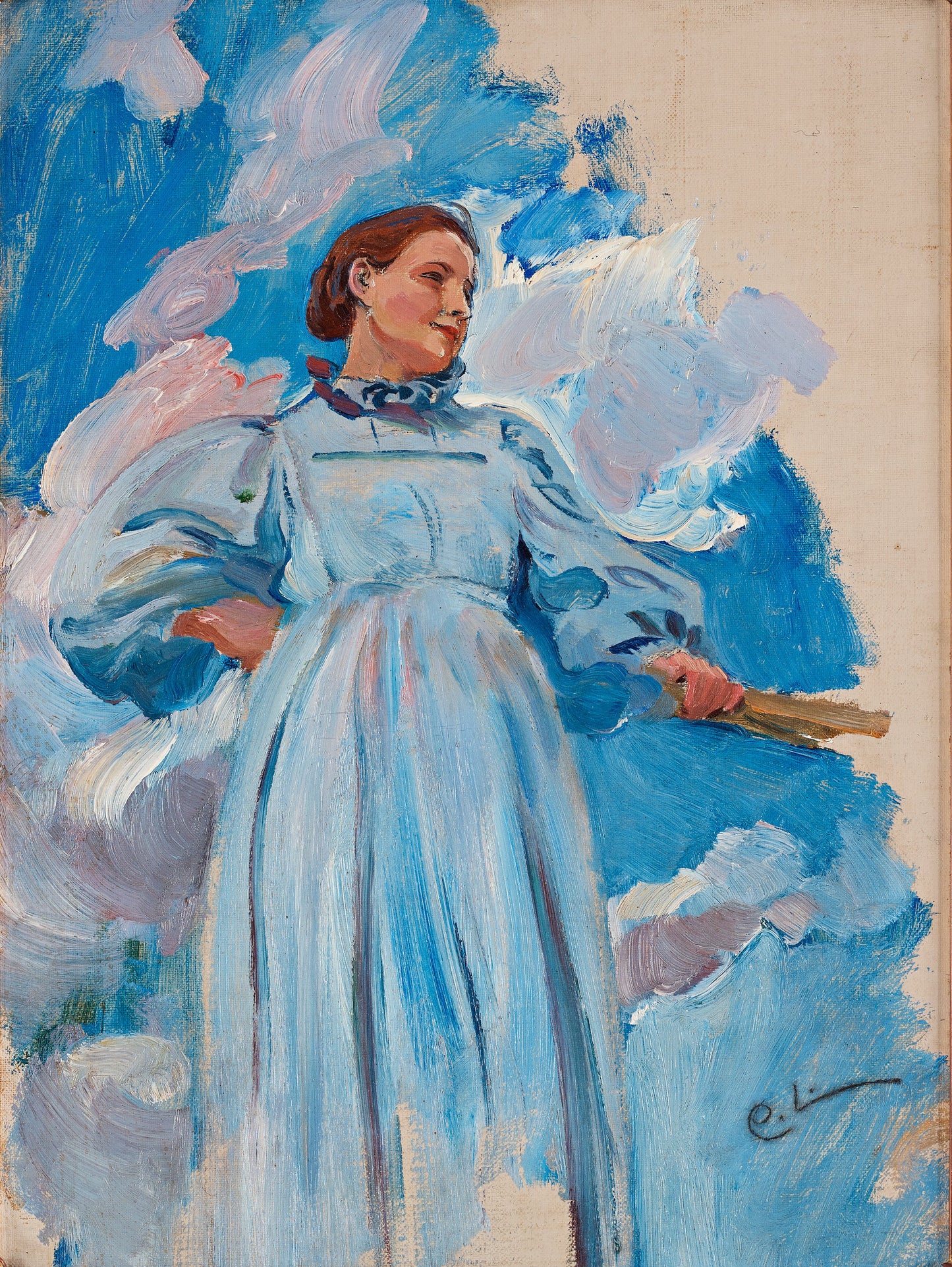 Carl Larsson Kvinnofigur och himmel Poster