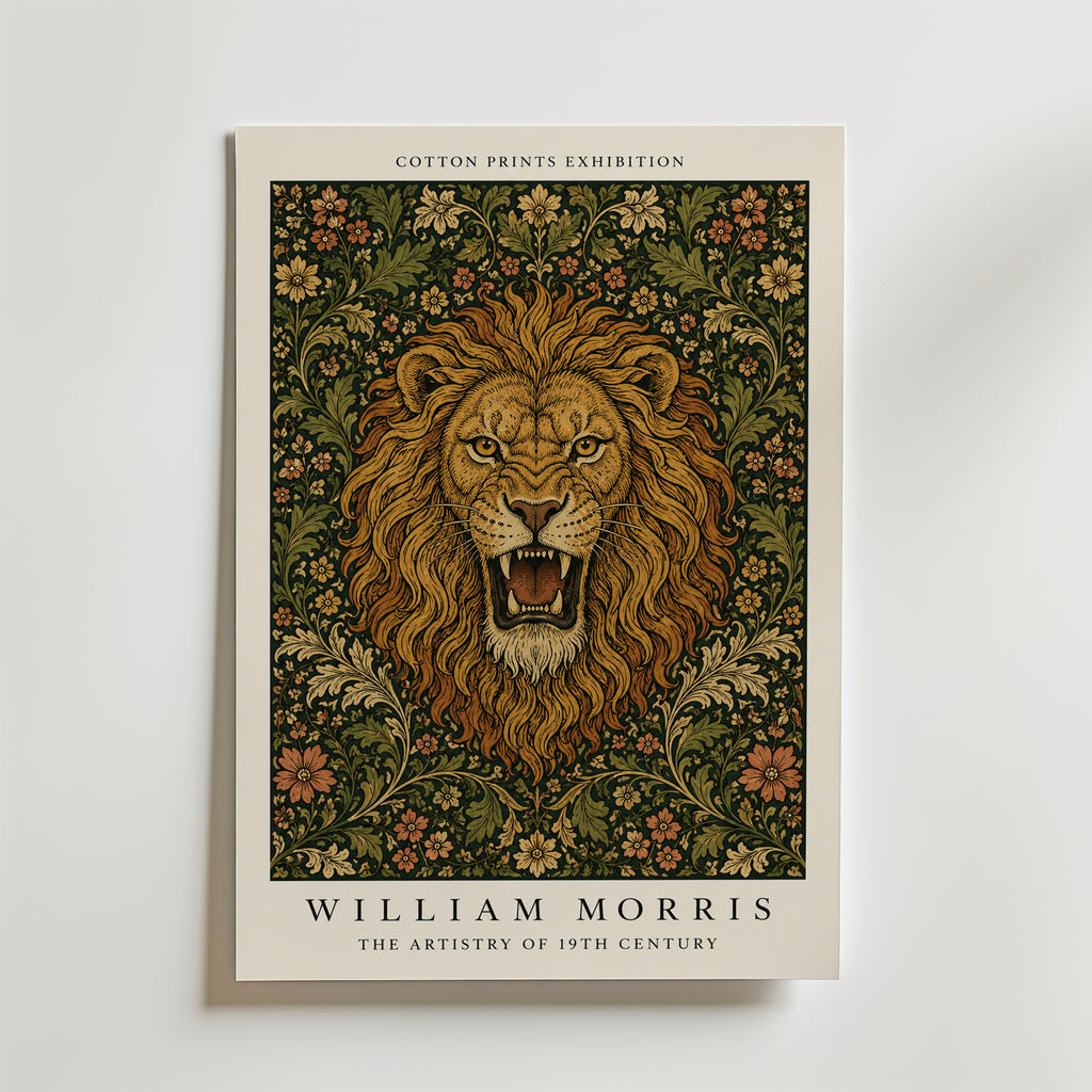 Lion in Bloom William Morris Poster