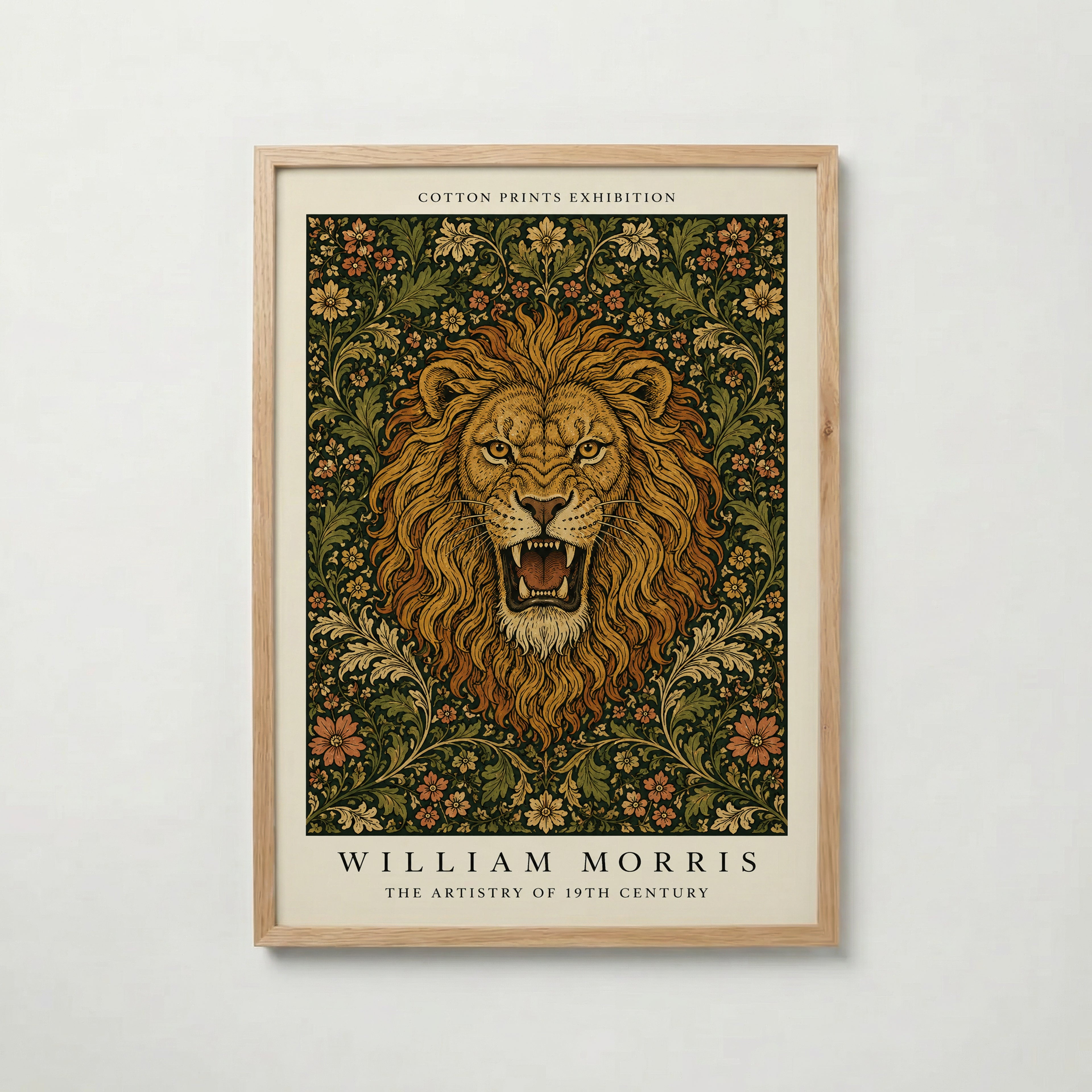 Lion in Bloom William Morris Poster