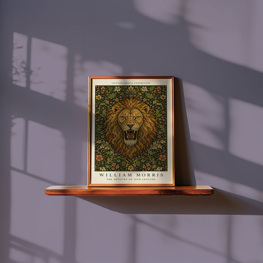 Lion in Bloom William Morris Poster