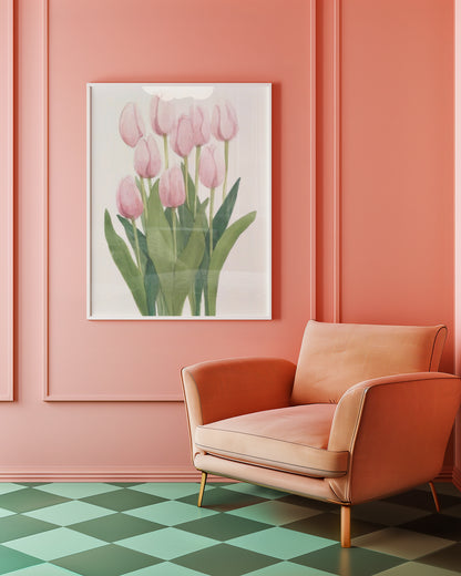 Pink Tulips Poster