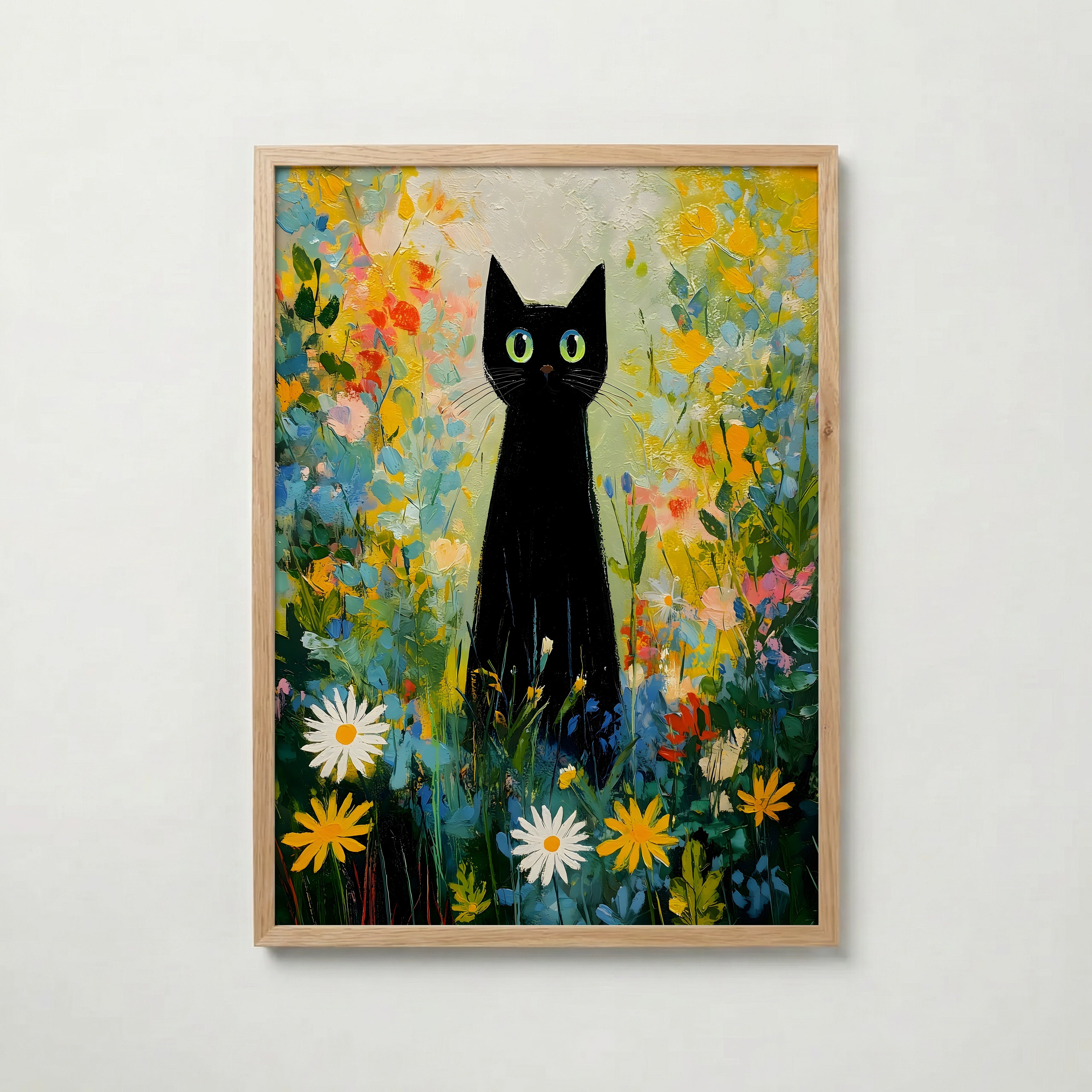 Midnight Garden Cat Poster poster – väggdekoration för hemmet – köp hos Bozetto