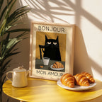 Parisian Cat Breakfast Poster – poster på vägg inredning