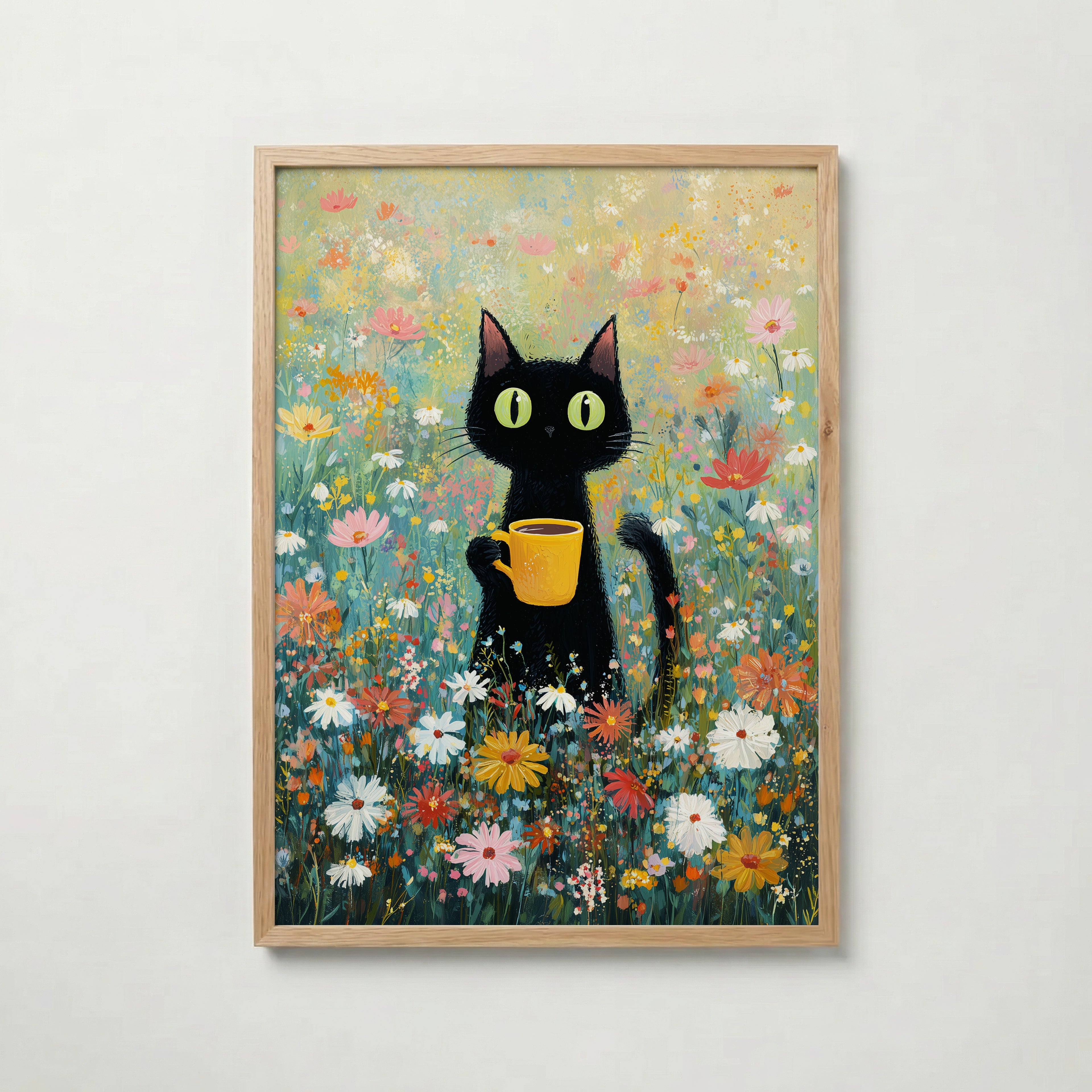 Morning Coffee Cat Poster
