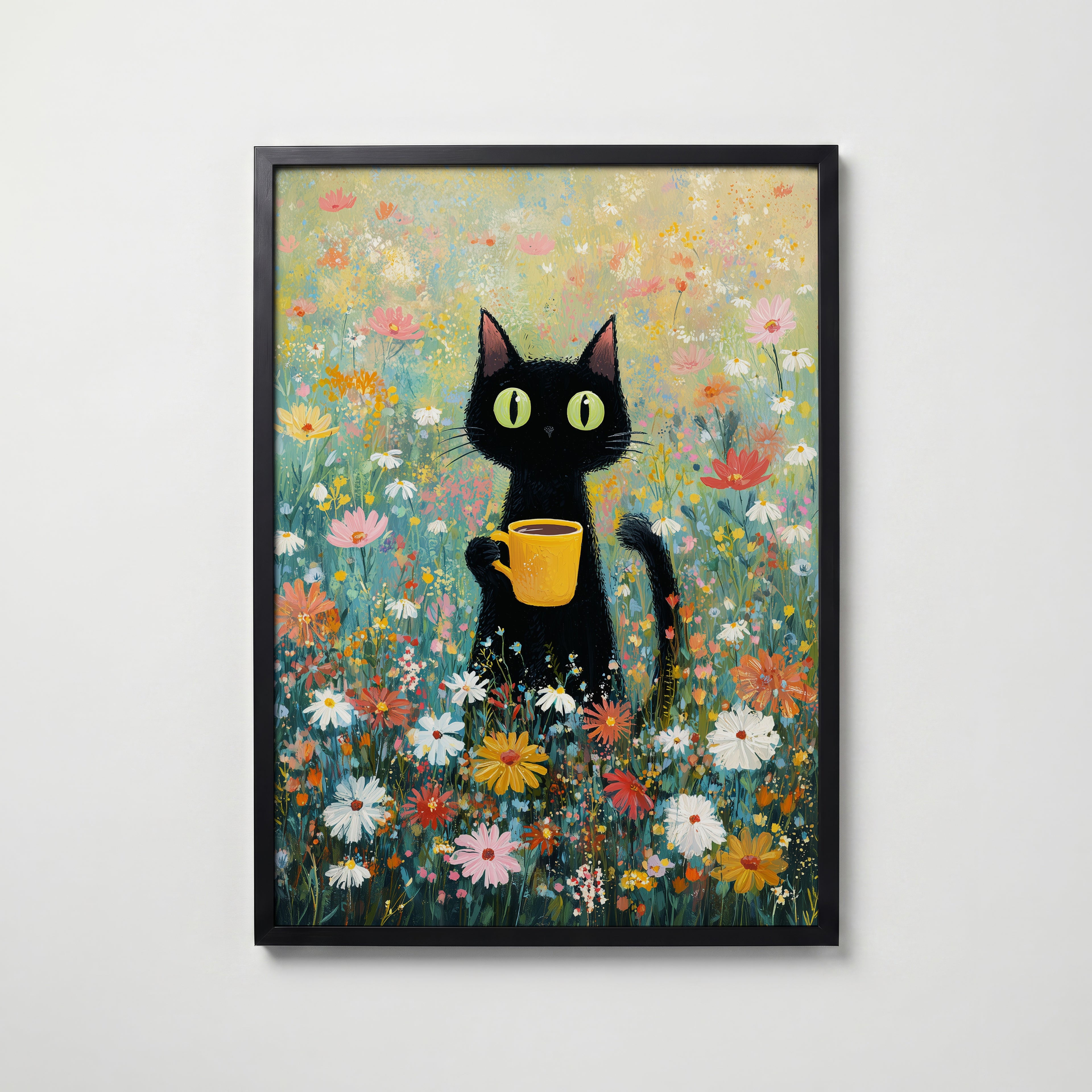 Morning Coffee Cat Poster