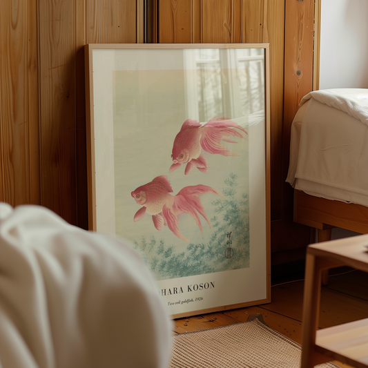 Two Veil Goldfish Ohara Koson Poster