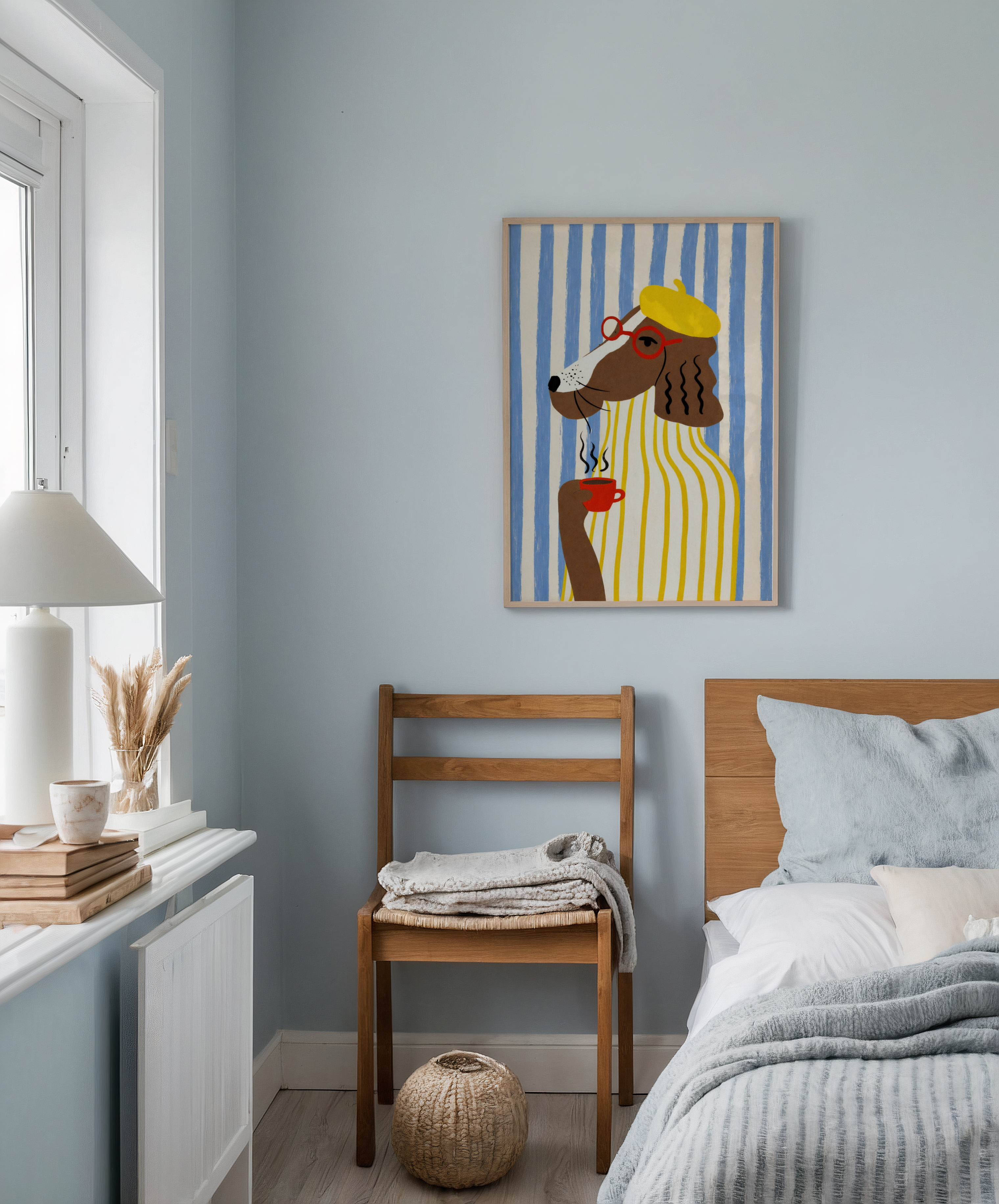 Sunny Café Dog Poster