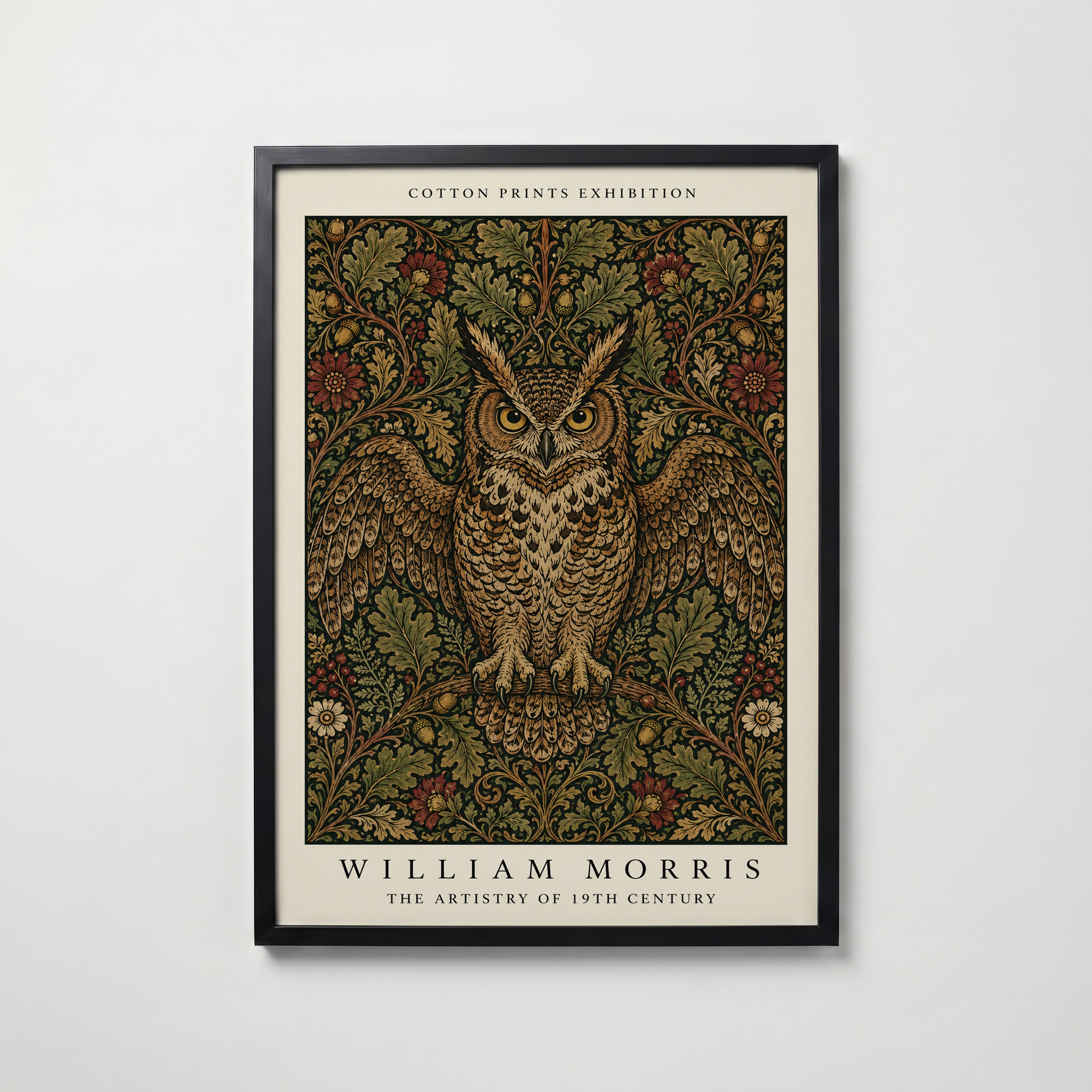 Owl in the Oaks William Morris Poster