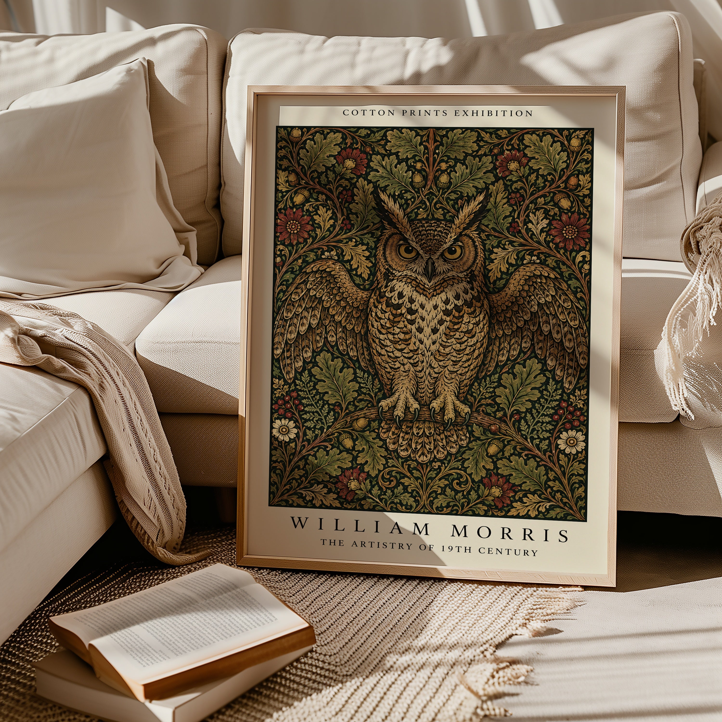 Owl in the Oaks William Morris Poster