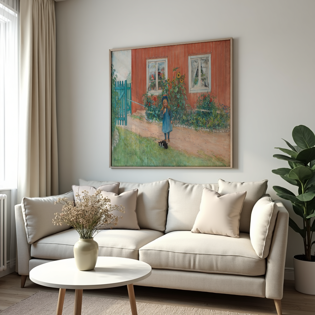 Carl Larsson Brita, en katt och en smörgås 1898 Poster