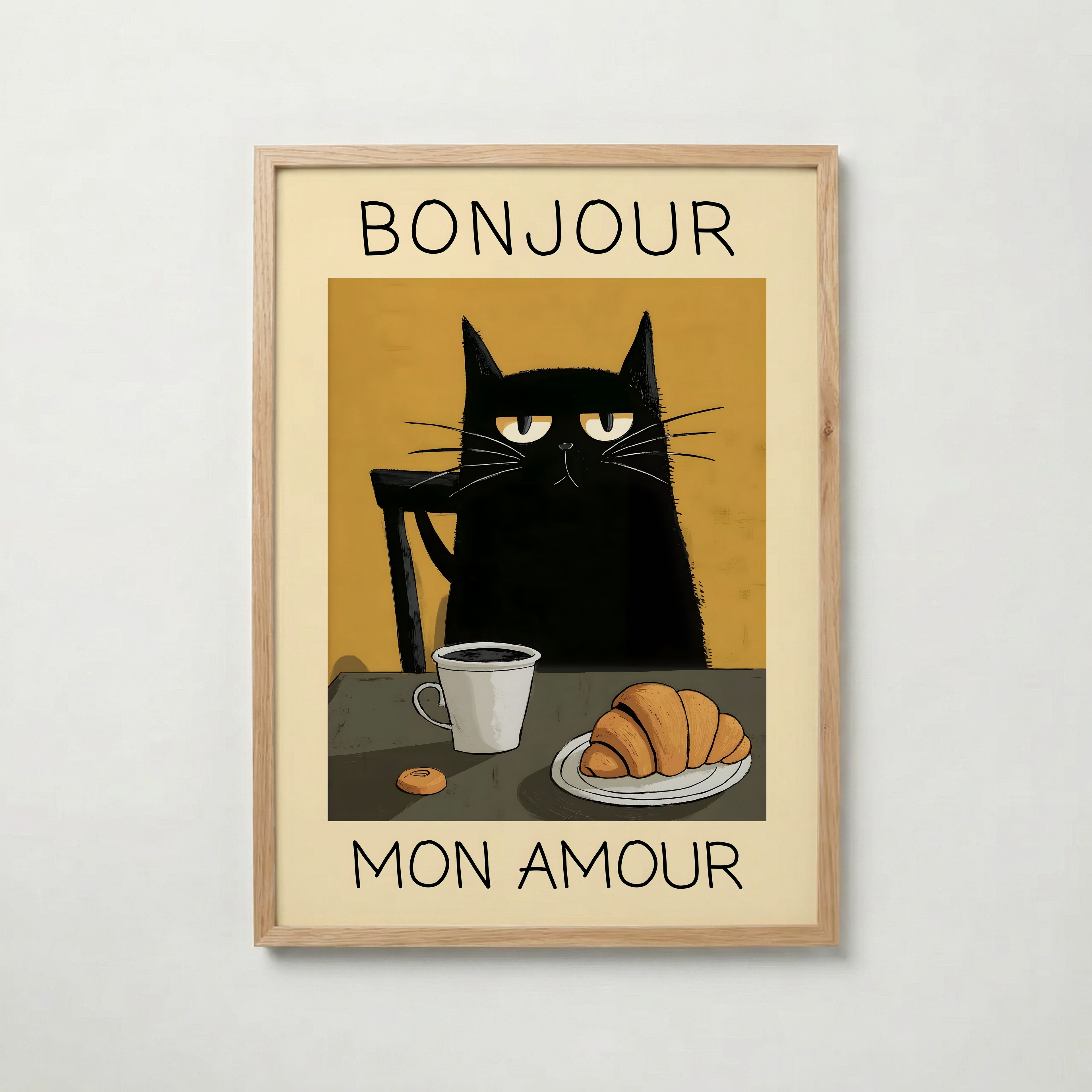 Parisian Cat Breakfast Poster