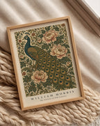 Peacock and Peonies William Morris Poster