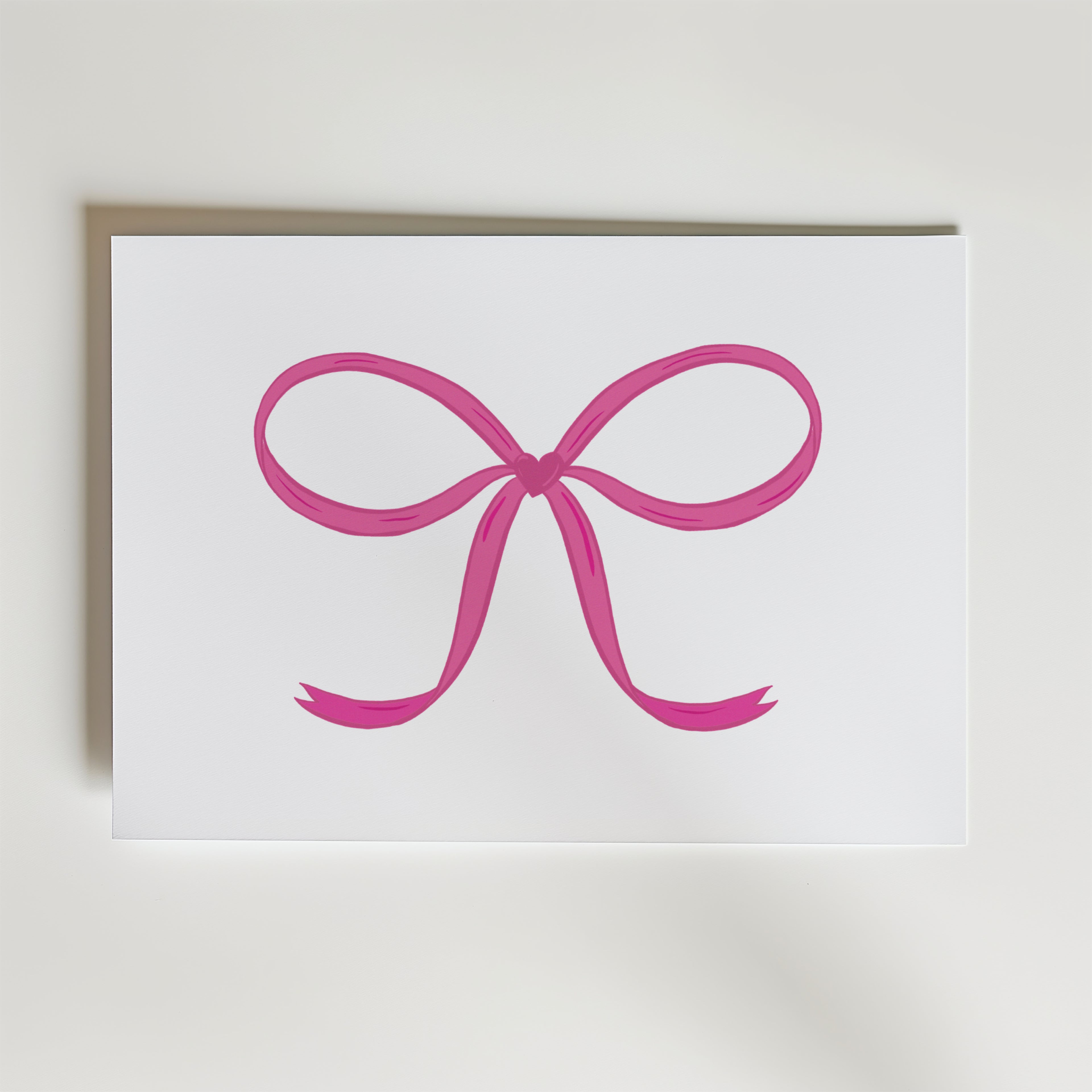 Sugar Bow Poster från Bozetto visar en enkel illustration av en rosa rosett knuten i en rosett, centrerad på en vit bakgrund.