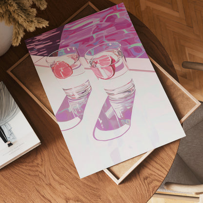 Poolside Drinks Poster