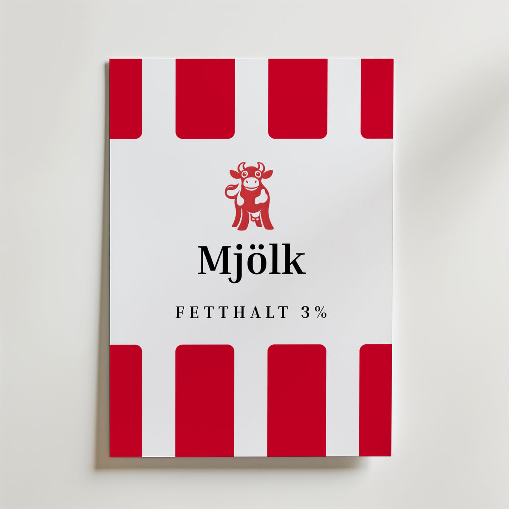 Scandinavian Mjölk Red Label Poster