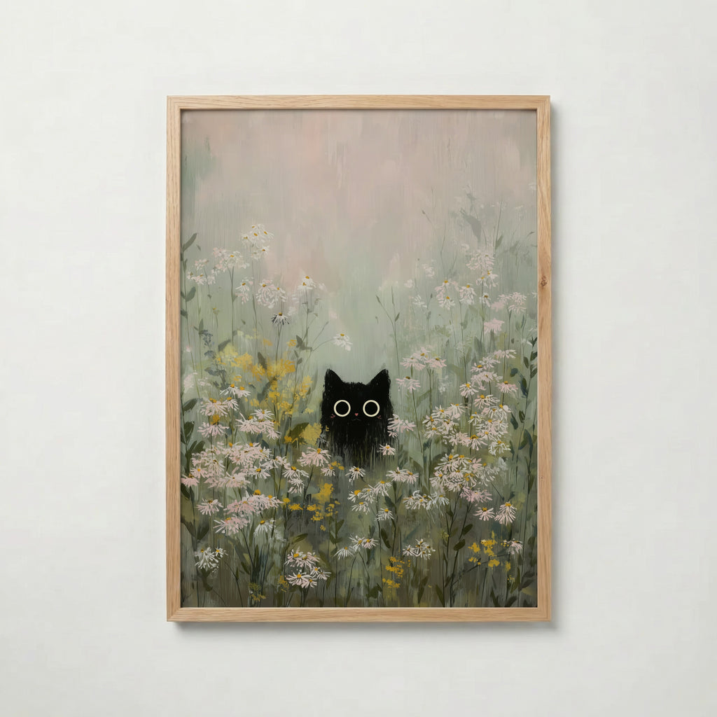 Silent Meadow Cat Poster affisch – köp poster online – Bozetto väggdekoration