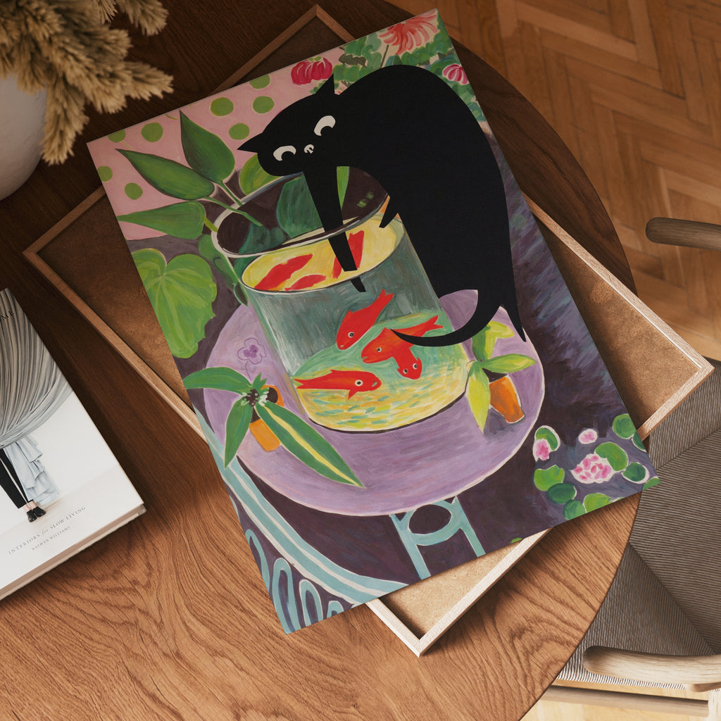 Curious Paws Aquarium Poster