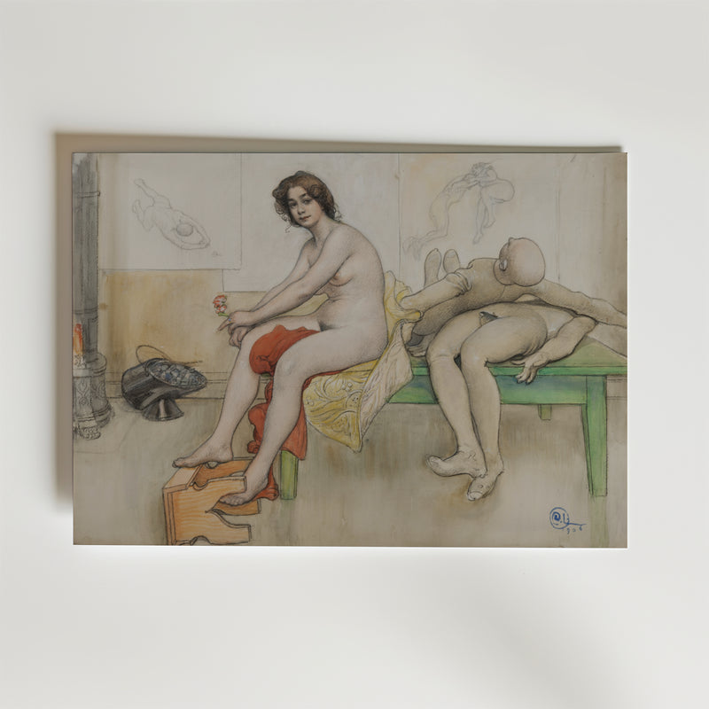 Carl Larsson The Model and the Mannequins Poster