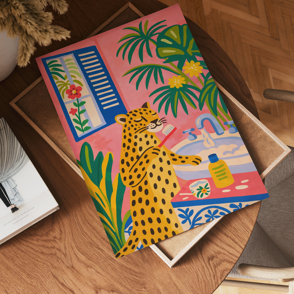 Morning Ritual Leopard Poster