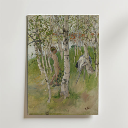 Carl Larsson Nude Boy among Birches Poster