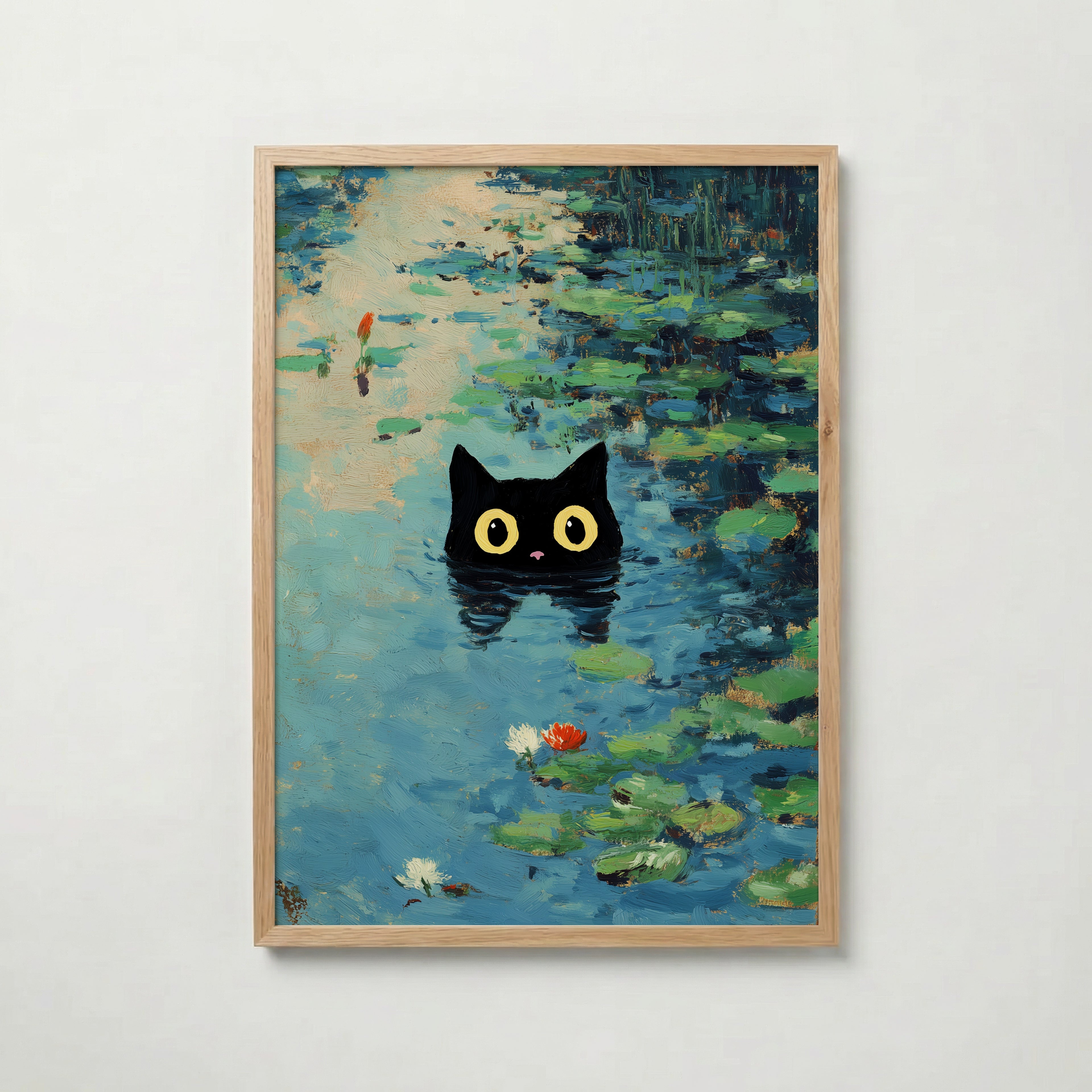 Waterlily Cat Poster