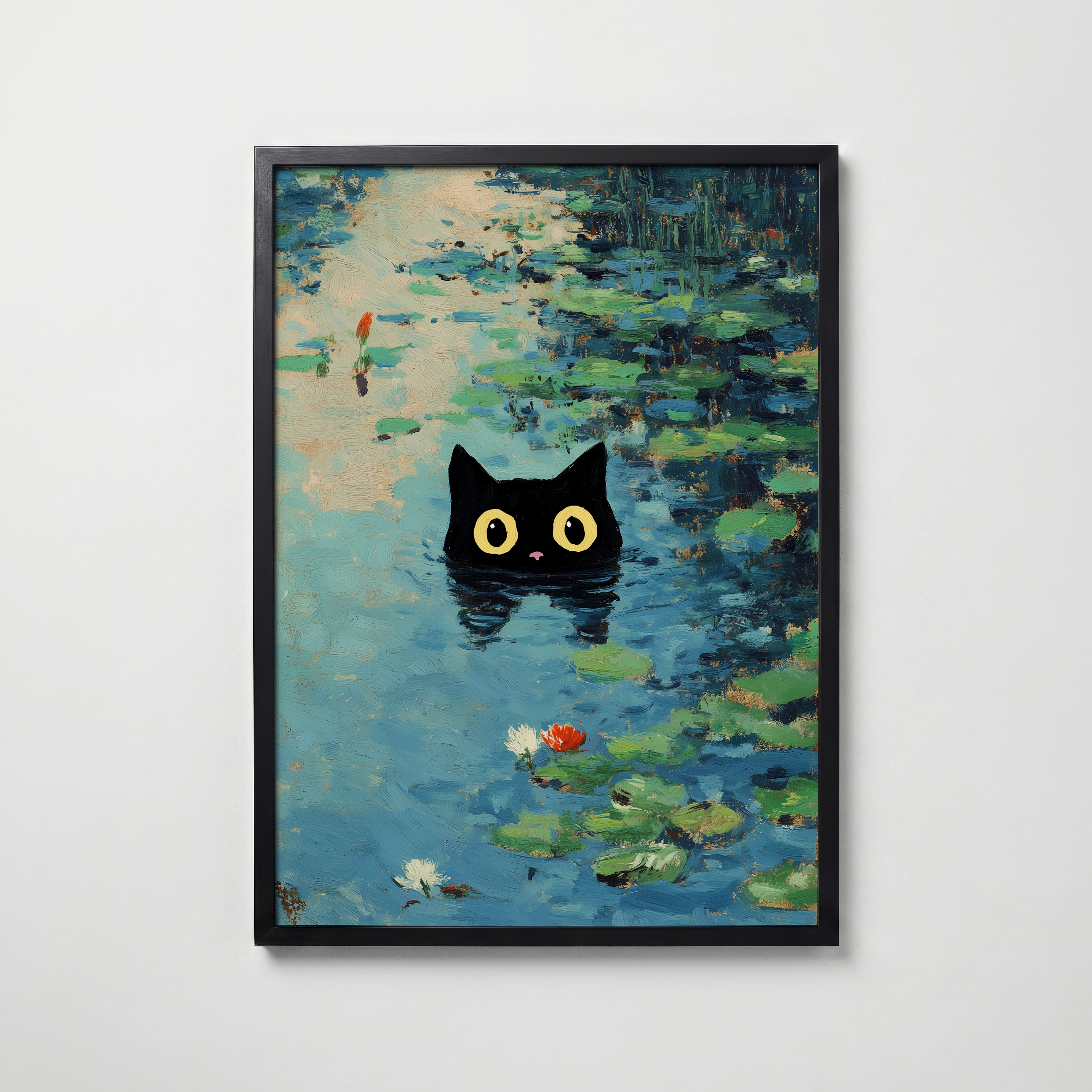 Waterlily Cat Poster