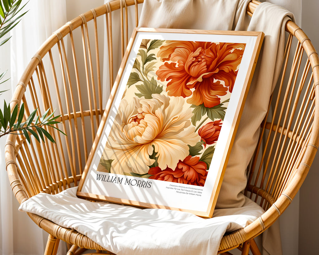 William Morris Amber Peony Bloom Poster – poster väggdekoration